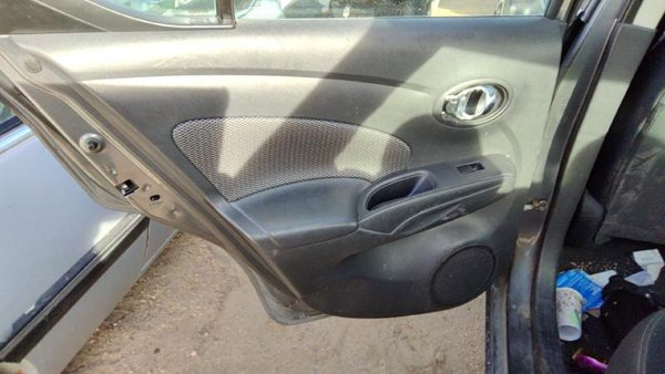 14-19 Versa Driver Left Rear Door Trim Panel With Switches Back Charcoal G — photo 1