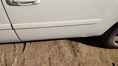 2007 Dodge Caravan Driver Left Rear Moulding From Door Back Trim Strip White Pw1