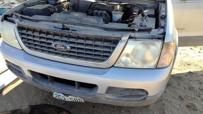 2002-2005 Ford Explorer Complete Header Panel Assembly Headlights Grille Oem