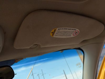 2002 Chrysler Pt Cruiser Passenger Right Sun Visor Oem Taupe/Beige Fl 0Tf86Mf1Af