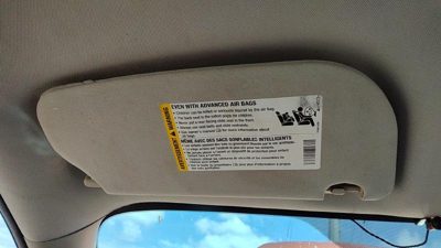 2005-2010 Chevy Cobalt Driver Left Sun Visor Oem Gray 14C 20868638