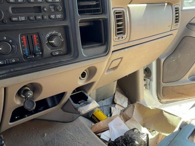 05-07 Silverado 2500 Passenger Dash Surround Panel Lower Glove Box Tan 52D