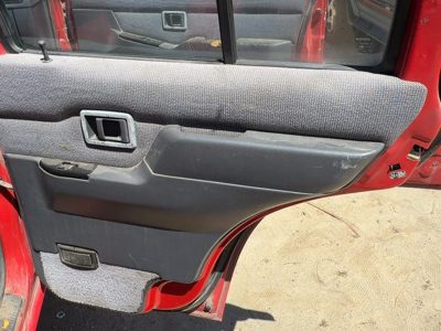 90-95 Nissan Pathfinder Passenger Right Rear Door Trim Panel with Switches Gray