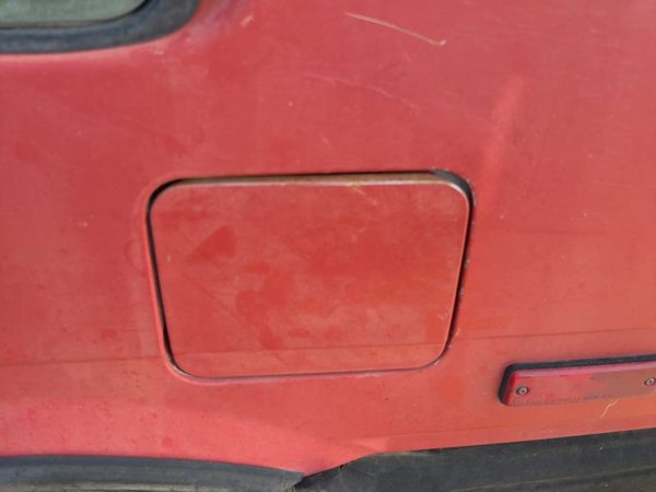 1987-1988 Toyota FX Fuel Tank Door with Hinge Gas Lid OEM Filler Red — photo 2