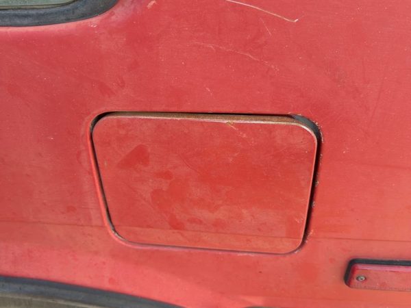 1987-1988 Toyota FX Fuel Tank Door with Hinge Gas Lid OEM Filler Red — photo 4