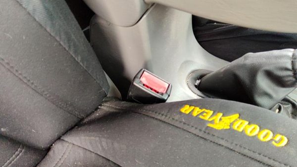00-01 Focus Station Wagon Passenger Right Front Seat Belt Buckle Receiver Gray — photo 3