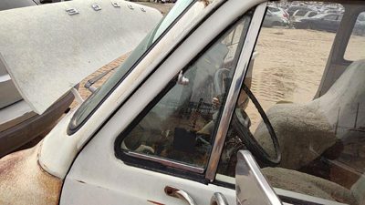 71-77 Van B200 Driver Left Front Vent Window Small Door Glass With Frame Oem