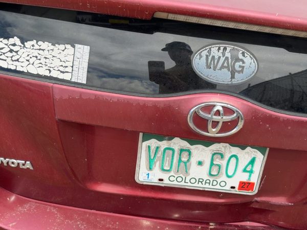 05 Prius License Plate Trim Surround Panel Oem Tail Trunk Finish Salsa Red 3Q3 — photo 4
