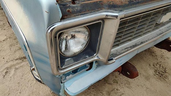 73-78 Chevy C10 Passenger Right Headlight Trim Surround Panel Oem Door 376628 — photo 6