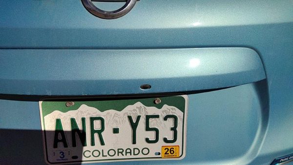 14-19 Versa Note License Plate Trim Hatch Handle Reverse Camera Assembly Blue — photo 3
