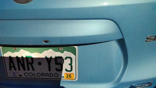 14-19 Versa Note License Plate Trim Hatch Handle Reverse Camera Assembly Blue — photo 4