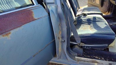 1980-1984 Deville Sedan Rh Passenger Right Door Hinge Cover Plastic Trim Blue
