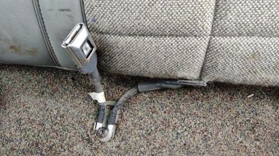 1992 Jeep Cherokee Driver Left Rear Seat Belt Buckle Receiver Back Oem Gray