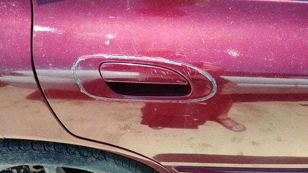 1994-1997 Honda Accord Passenger Right Rear Outside Door Handle Oem Back Red — photo 3