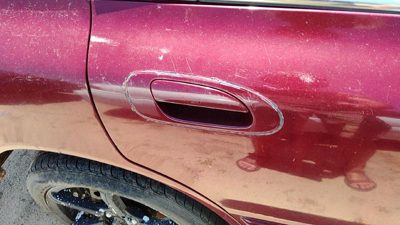 1994-1997 Honda Accord Passenger Right Rear Outside Door Handle Oem Back Red
