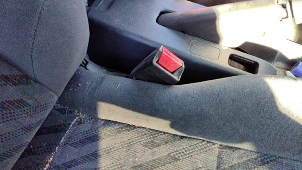 96-00 Honda Civic Passenger Right Front Seat Belt Buckle Receiver Oem Coupe Gray — photo 2
