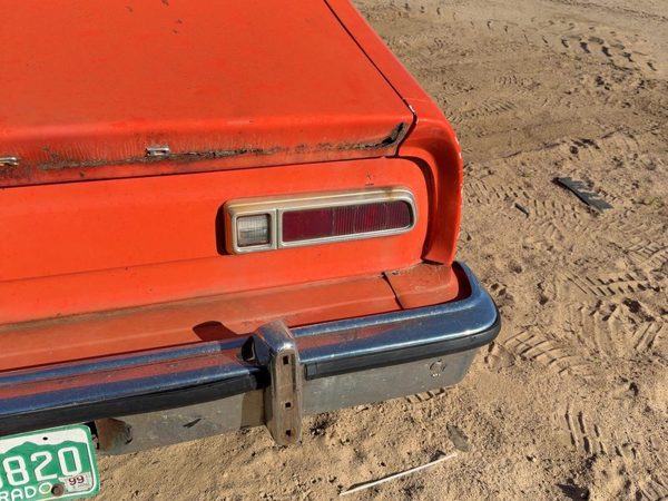 1974-77 Ford Maverick License Plate Trim Surround Panel Tail Trunk Finish Orange — photo 2