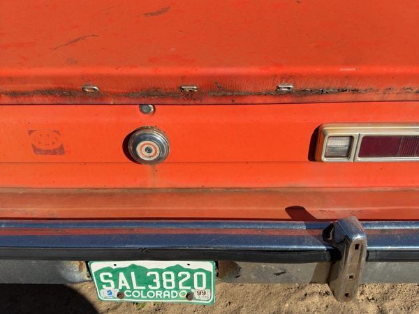 1974-77 Ford Maverick License Plate Trim Surround Panel Tail Trunk Finish Orange — photo 3