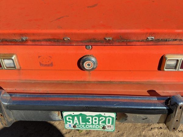1974-77 Ford Maverick License Plate Trim Surround Panel Tail Trunk Finish Orange — photo 6