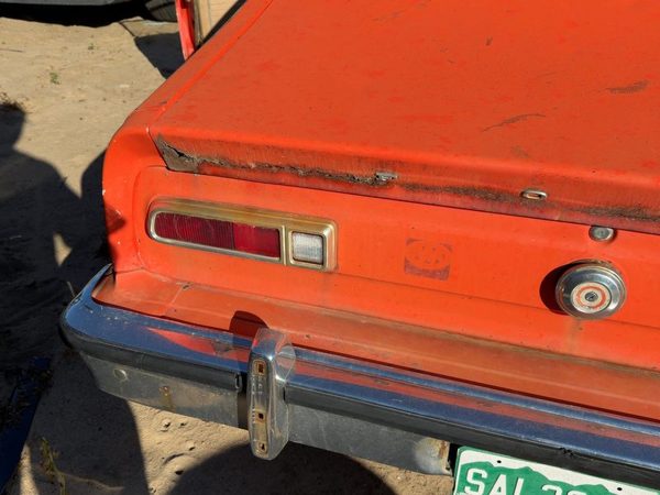 1974-77 Ford Maverick License Plate Trim Surround Panel Tail Trunk Finish Orange — photo 8