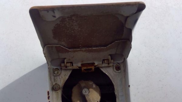 1979 Chevy El Camino Fuel Tank Door With Hinge Gas Lid Oem Filler Blue — photo 3
