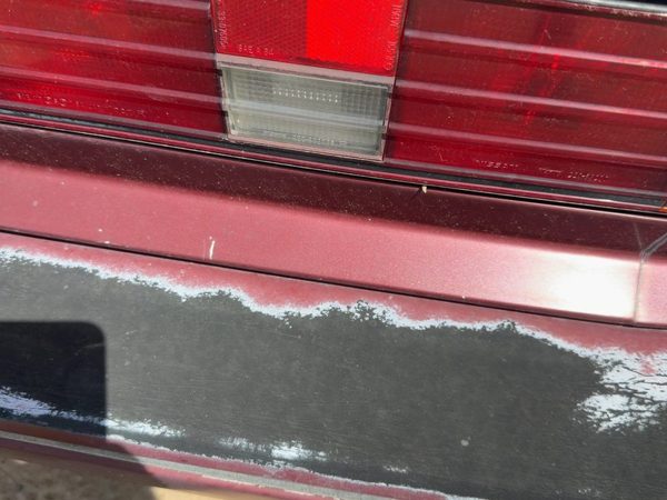 86-88 Maxima License Plate Trim Surround Panel Oem Tail Trunk Finish Sdn Red — photo 2