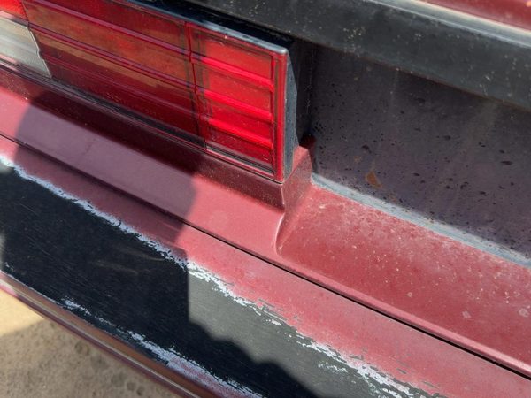 86-88 Maxima License Plate Trim Surround Panel Oem Tail Trunk Finish Sdn Red — photo 6