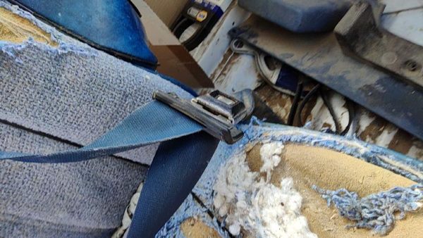 94-97 Ford F350 Passenger Right Front Seat Belt Buckle Receiver Oem Blue — photo 4