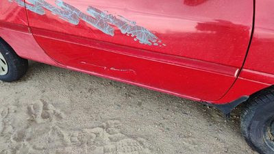 94-97 Ford Aspire Passenger Right Front Moulding From Door Oem Trim Strip Red