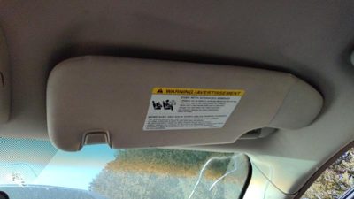 2010-2012 Ford Fusion Passenger Right Sun Visor Oem Dw Charcoal Black