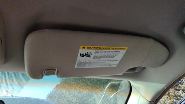 2010-2012 Ford Fusion Passenger Right Sun Visor Oem Dw Charcoal Black — photo 1