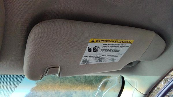 2010-2012 Ford Fusion Passenger Right Sun Visor Oem Dw Charcoal Black — photo 2