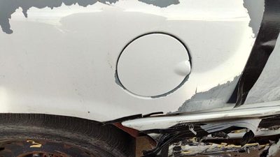 1998-2011 Ford Crown Vic Fuel Tank Door With Hinge Gas Lid Oem Filler White