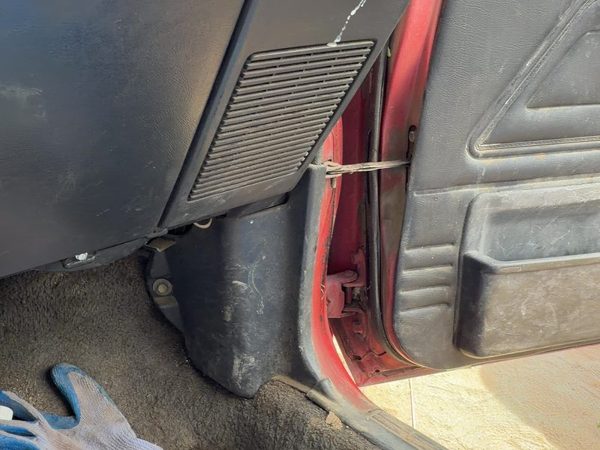1987-1988 Toyota FX Passenger Right Lower Kick Trim Panel OEM Gray — photo 4