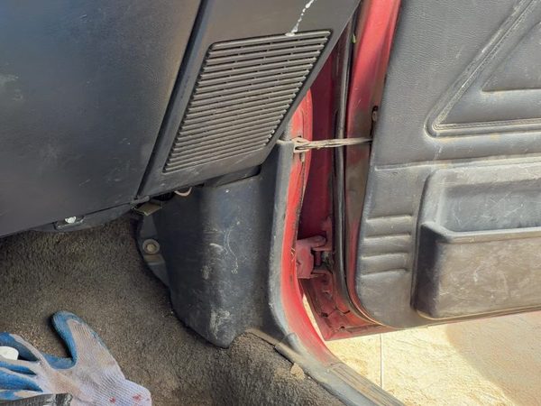 1987-1988 Toyota FX Passenger Right Lower Kick Trim Panel OEM Gray — photo 2