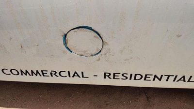 2004-14 Chevy Express Van Fuel Tank Door With Hinge Gas Lid Oem Filler White 50U