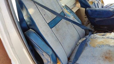 96-97 Ford F350 Passenger Right Front Seat Belt Retractor Oem Shoulder Blue