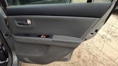 08-09 Sentra Passenger Right Rear Door Trim Panel With Switches Back Charcoal W