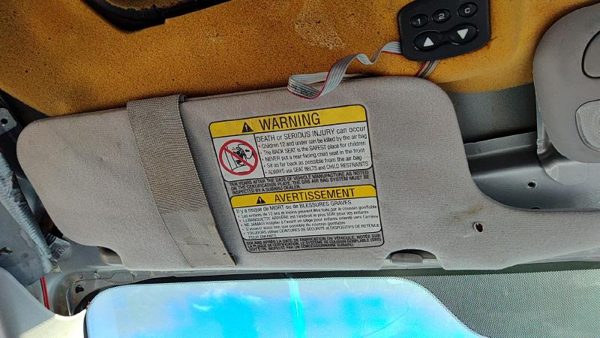 2002-2005 Subaru Legacy Driver Left Sun Visor Oem Gray 92011Ae35bob — photo 2