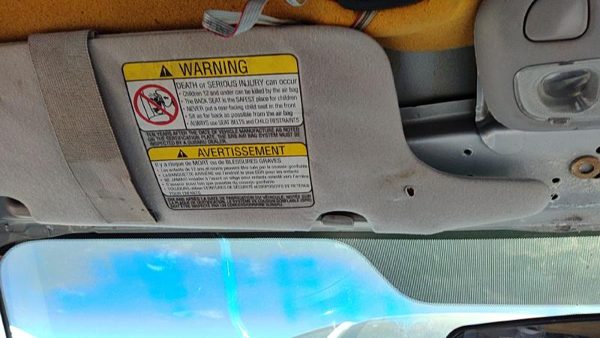 2002-2005 Subaru Legacy Driver Left Sun Visor Oem Gray 92011Ae35bob — photo 3