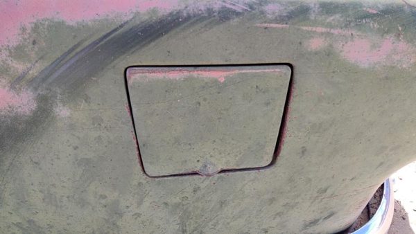 1953-1954 Chevy Bel Air 150 Sedan Fuel Tank Door With Hinge Gas Lid Oem Filler — photo 2