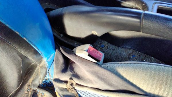 1996-1999 Saturn Sl1 Passenger Right Front Seat Belt Buckle Receiver Oem Gray — photo 1