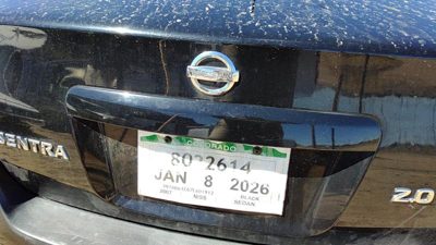 07-09 Sentra License Plate Trim Surround Panel Oem Tail Trunk Finish Black Kh3