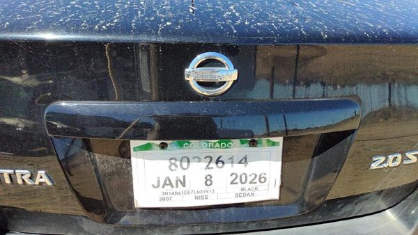 07-09 Sentra License Plate Trim Surround Panel Oem Tail Trunk Finish Black Kh3 — photo 2