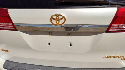04-05 Toyota Sienna License Plate Trim Surround Panel Oem Chrome With Camera