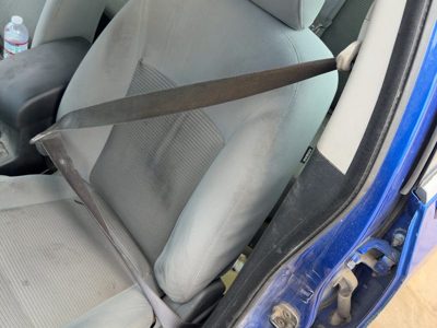 10-12 Sentra Driver Left Front Seat Belt Retractor Shoulder 2.0L Cloth Charcoal