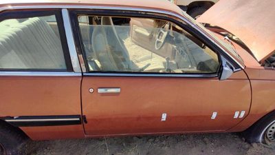 1985 Pontiac Sunbird Front Door RH 2DR Man Wnd Brown 20717780