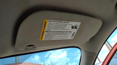 2005-2010 Chevy Cobalt Passenger Right Sun Visor Oem Gray 14C 20868637