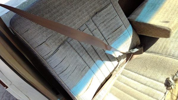 1987-1991 Ford F150 Passenger Right Front Seat Belt Retractor Oem Shoulder Brown — photo 1