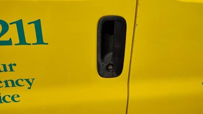 2002 Chevy Express 3500 Outside Door Handle LH Van 2500 Yellow